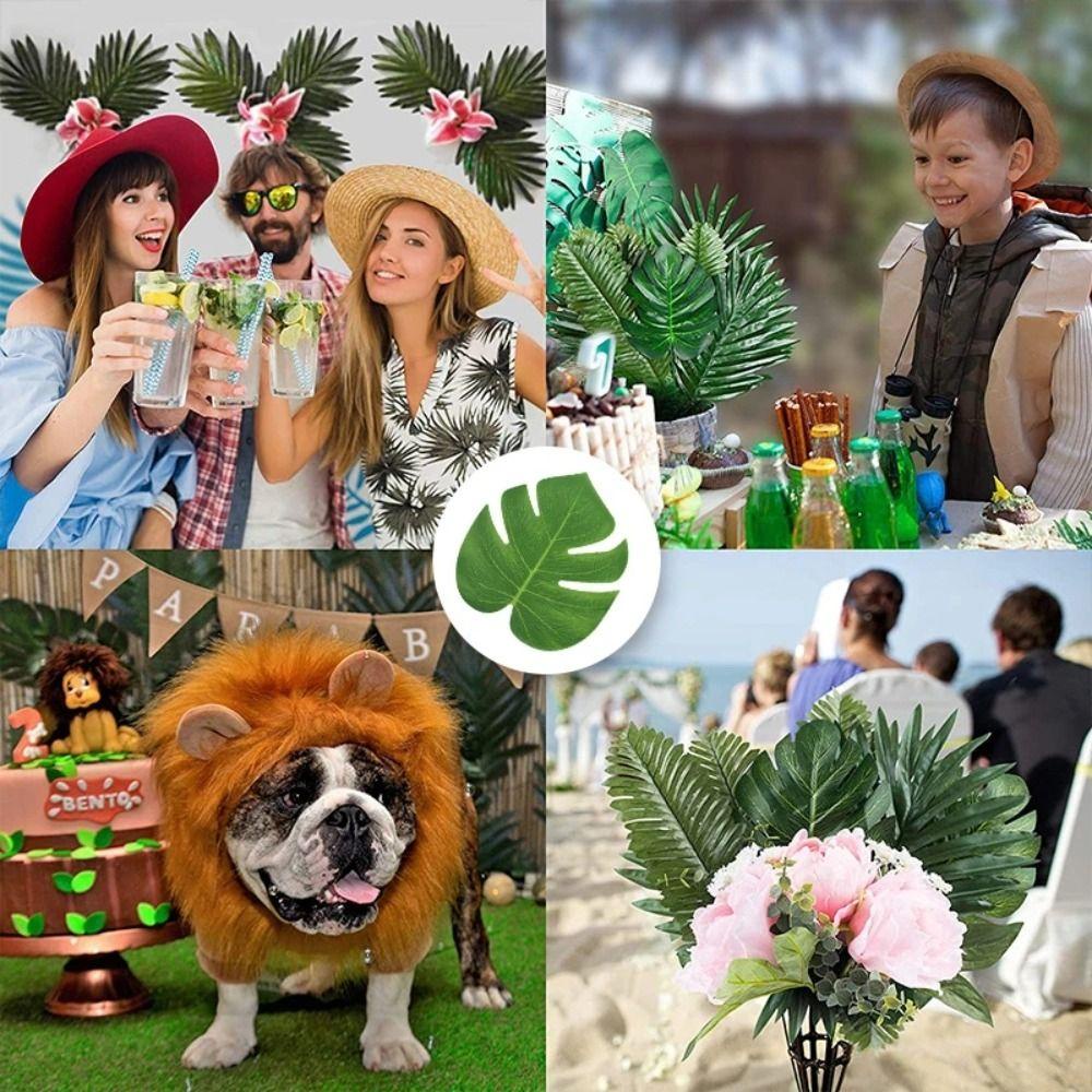 YIYU Set 12 Lá Cây Nhân Tạo Trang Trí Tiệc Cưới / Sinh Động Như Thật 1 Cái|Lá Cọ Không Xương Làm Thủ Công