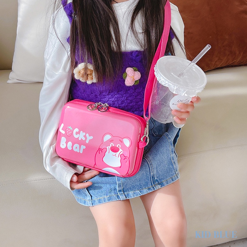 Túi Đeo Chéo Hình Vuông Nhỏ Họa Tiết Hoạt Hình Dễ Thương Cho Bé Gái