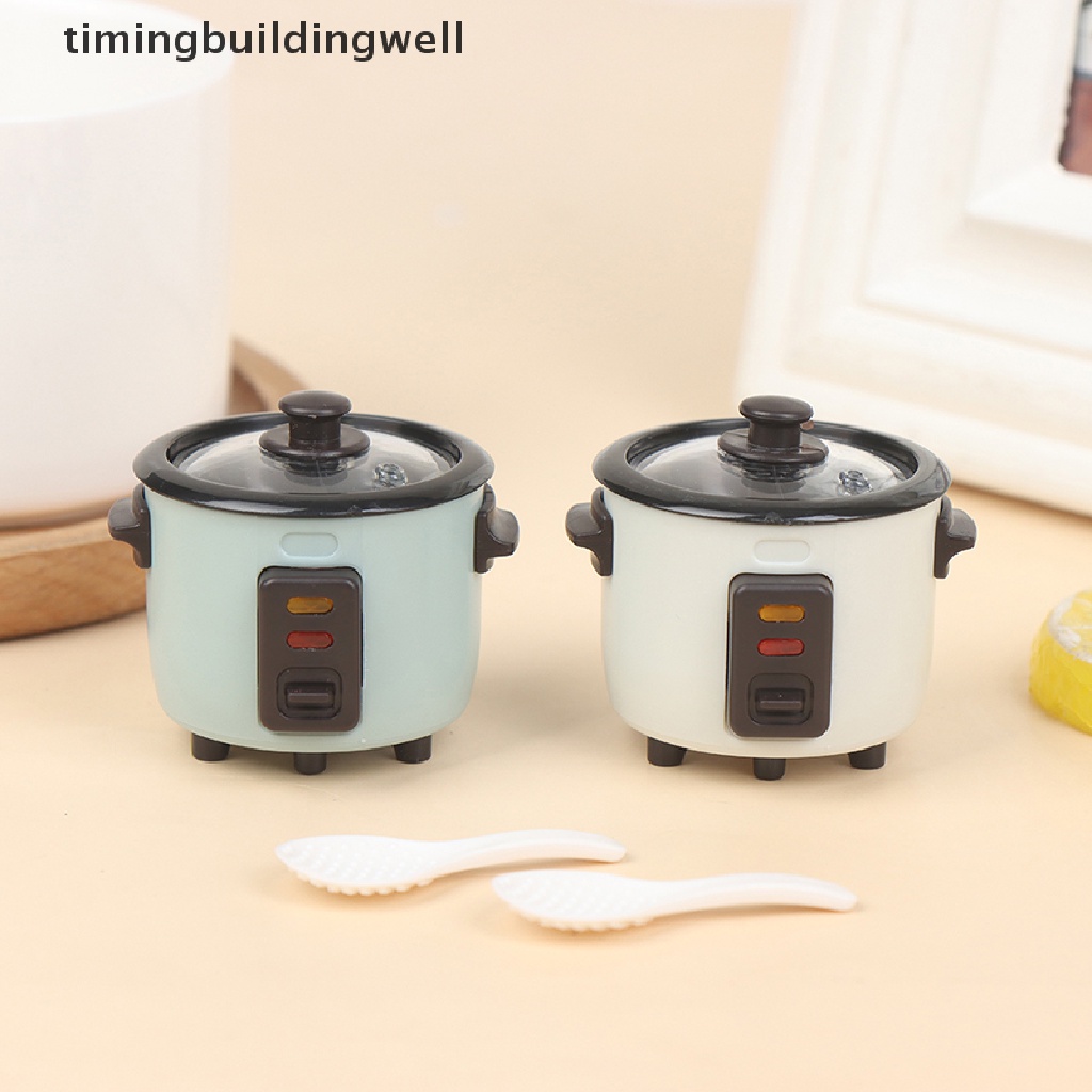 Nồi Cơm Điện / Muỗng Cơm Mini Tỉ Lệ 1: 12 Dùng Trang Trí Nhà Búp Bê