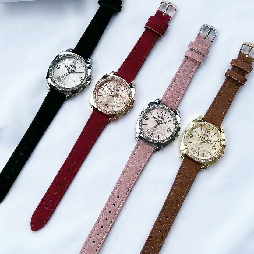 Miễn Phí Đồng Hồ Coach Dây Da Đính Kim Cương Cho Nữ Wanita Jam Tangan