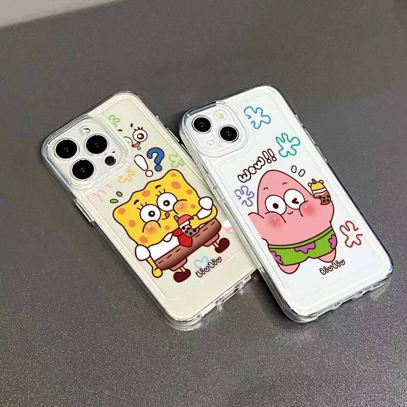 ✅Ốp Điện Thoại Dẻo Họa Tiết Hoạt Hình Spongebob Chống Sốc Cho iPhone 13 / 14 12 / 11pro xsmax xr 7 / 8p J7D3