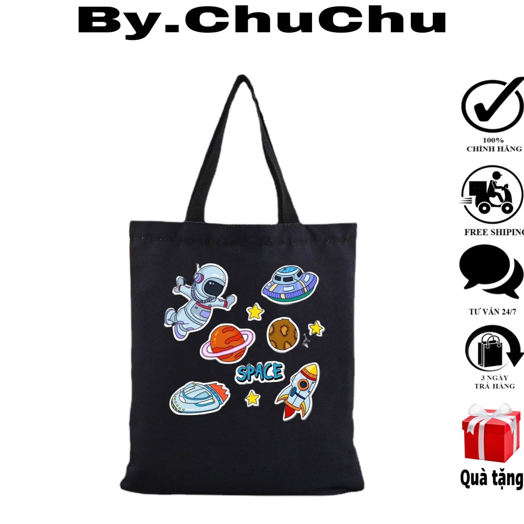 Túi Tote Vải Canvas Đi Học Phi Hành Gia Style Ulzzang Hàn Quốc  MTT0333