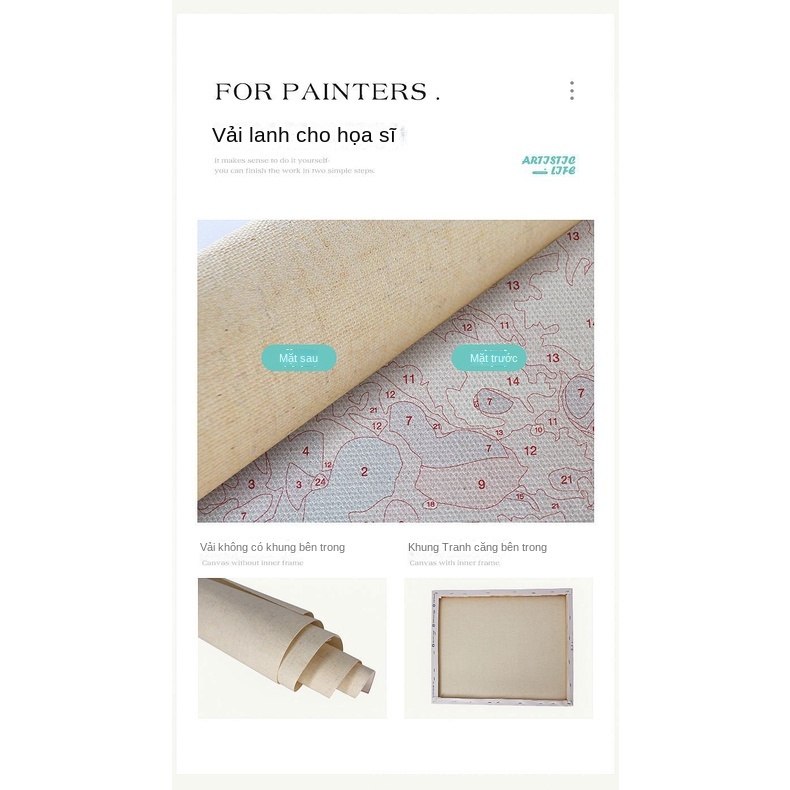 Bộ Tranh Sơn Dầu Thủ Công Tự Làm Hình Gấu Thỏ Dễ Thương Trang Trí Phòng Khách