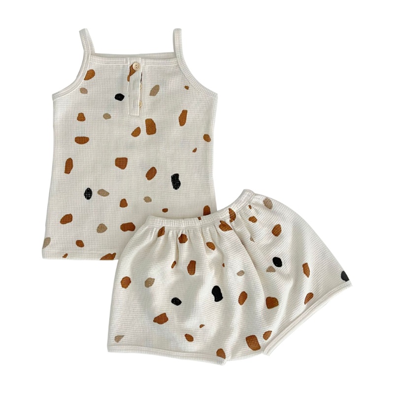 Bộ Đồ Ngủ Áo Không Tay Phối Quần Short Thoáng Khí Thời Trang Mùa Hè Cho Bé