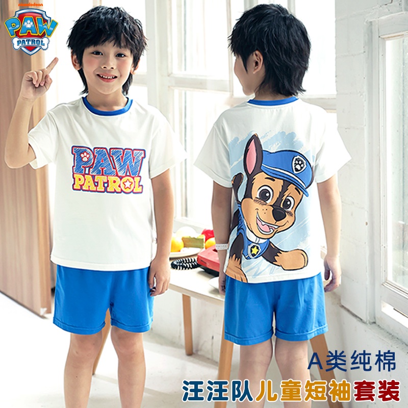 Set áo thun tay ngắn in họa tiết Paw Patrol phối quần short thời trang cho bé trai,Đồ Bộ PAW PATROL Bé Trai Bé Gái Tay Ngắn Vải Thun Lạnh Đội Chó Cứu Hộ Trẻ Em 8-35kg 0 1 2 3 4 5 6 7Tuổi