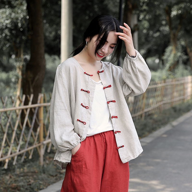 Áo Khoác Cardigan Chất Liệu cotton Lanh Dáng Rộng Thời Trang Dành Cho Nữ