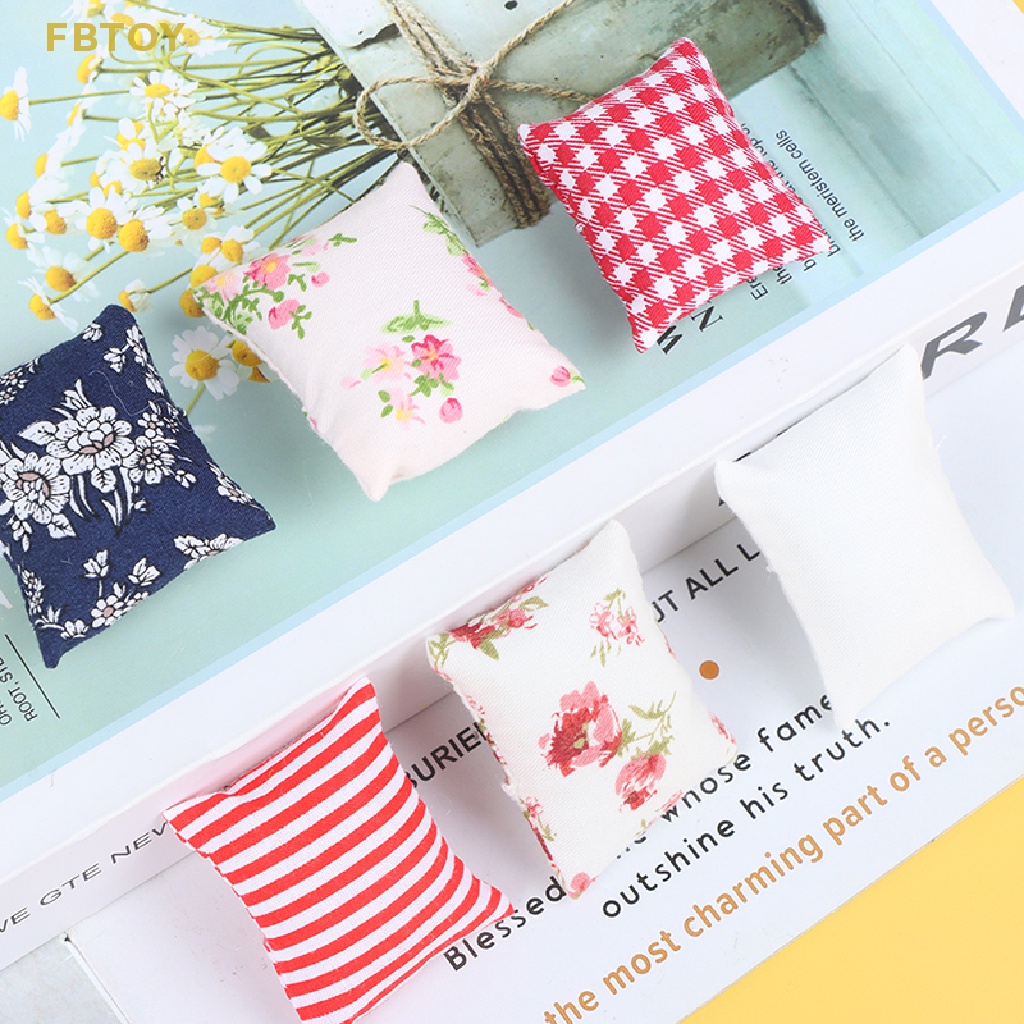 Bộ 2 Gối Sofa Trang Trí Nhà Búp Bê Tỉ Lệ 1: 12