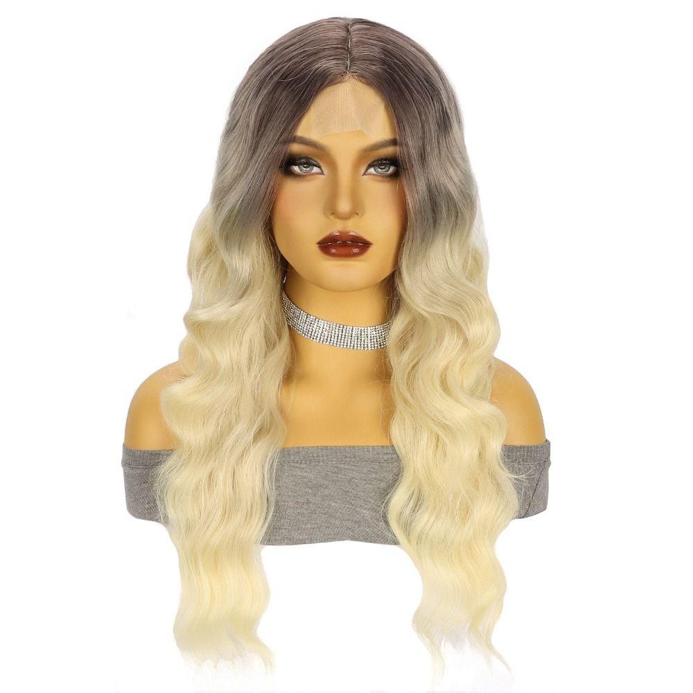 ANEMONE Tóc Giả Dài Gợn Sóng Mềm Mại Màu Đen Dùng Hóa Trang Cho Nữ