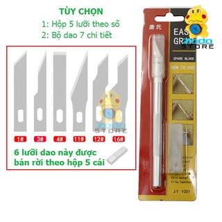 ZODA Lưỡi dao trổ, Bộ dao trổ điêu khắc 7PCS, bộ dụng cụ dao chạm trổ khắc 7 chi tiết