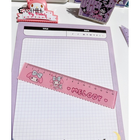SANRIO Thước Thẳng 15Cm Họa Tiết Kuromi Cinnamoroll Dễ Thương Xinh Xắn