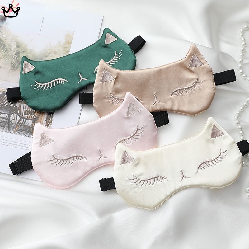 Mặt Nạ Bịt Mắt Ngủ Bằng Lụa Tự Nhiên Trọng Lượng Nhẹ Không Cần Chạm Khắc Hình Nhân Vật Dễ Thương Mệt Mỏi Ngủ Ngon Ngủ Ngon Cho Trẻ Em Thoải Mái