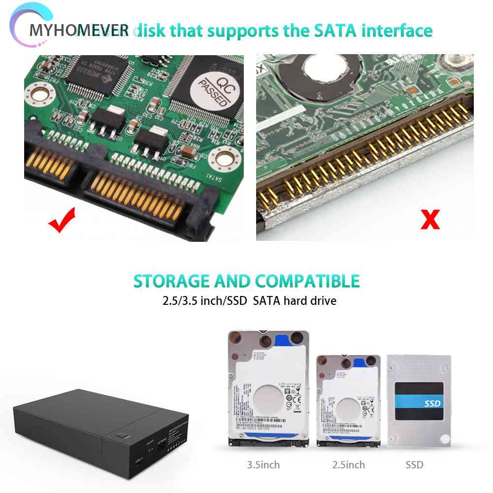 Hộp Đựng Ổ Cứng Gắn Ngoài 396U3 Chuyển Đổi USB 3.0 Sang 2.5 3.5 inch SATA HDD SSD