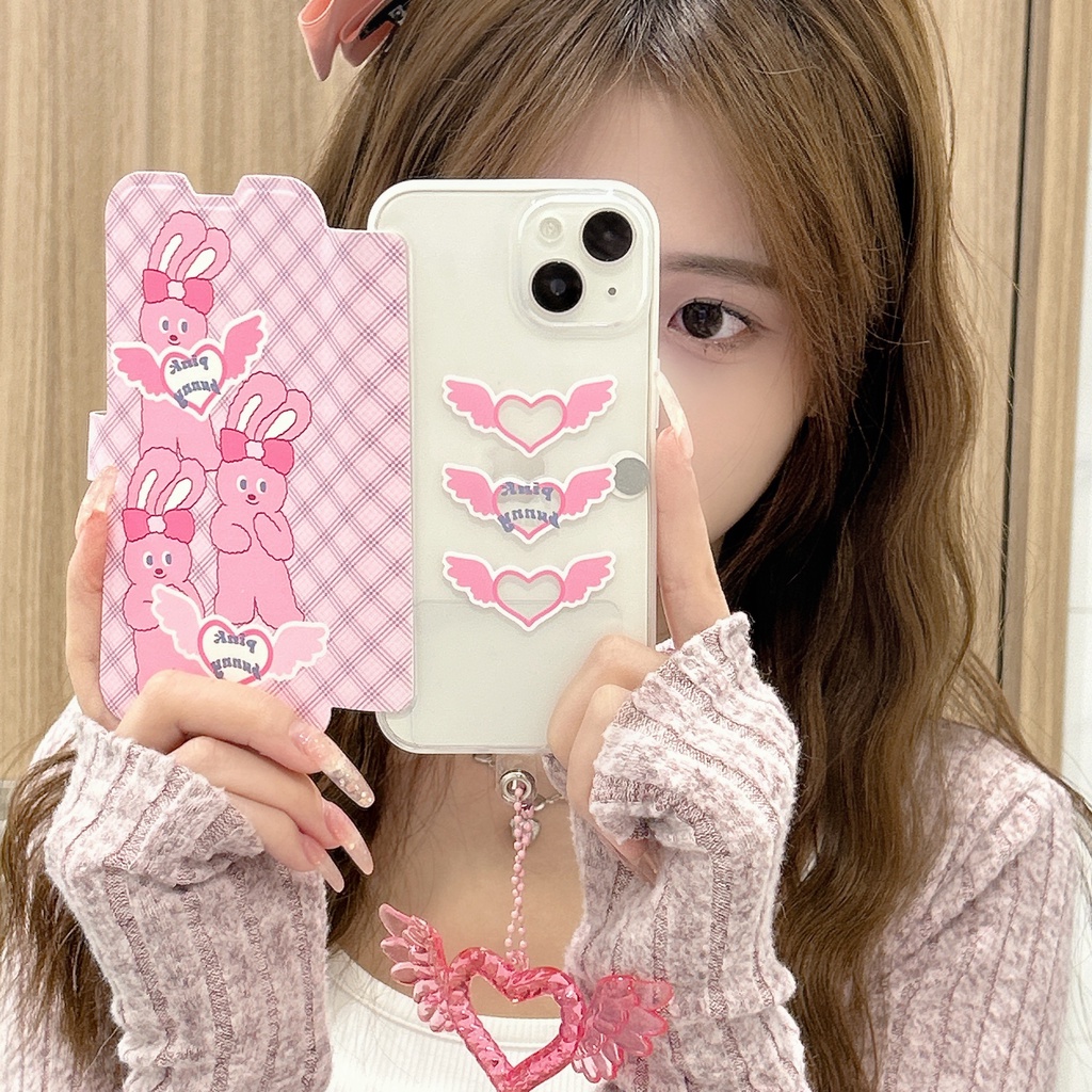 Ốp Điện Thoại tpu silicone Mềm Trong Suốt Nắp Lật Chống Sốc In Hình Thỏ Hoạt Hình Cho iPhone 14 13 12 11 PRO MAX