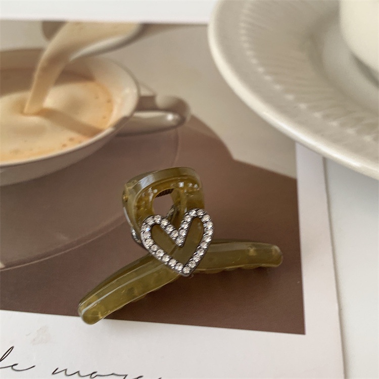 Kẹp Tóc Đính Đá Hình Trái Tim Nhỏ Xinh Xắn Thời Trang Xuân Hè Cao Cấp Cho Bé Gái