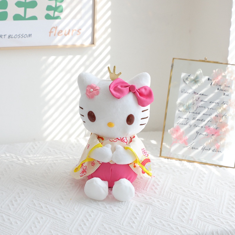 Sanrio kuromi melody hello kitty cinnamoroll Nhồi Bông Mặc kimono Hoa Đồ Chơi Quà Tặng Cho Bé Gái 1 Tuổi