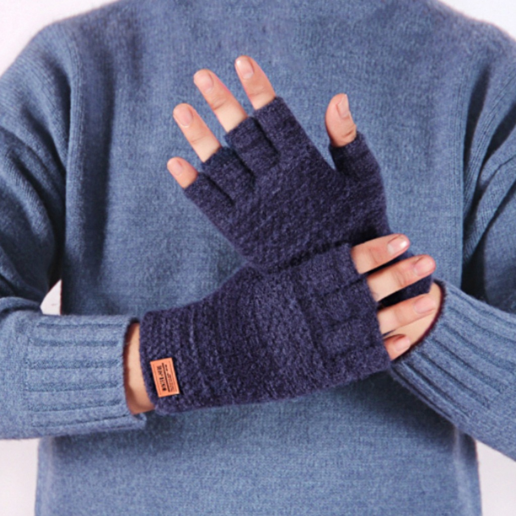 1 Đôi Găng Tay Mùa Đông Mềm Mại Co Giãn Chống Trượt Màu Trơn Cho Các Hoạt Động Ngoài Trời