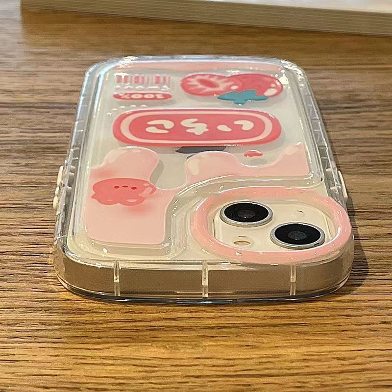 ✅Ốp Điện Thoại Mềm Trong Suốt In Hình Que Kem Dâu Cho iPhone 14 / 13promax 12 / 11pro xr / xs / 8Plus 1ZOH