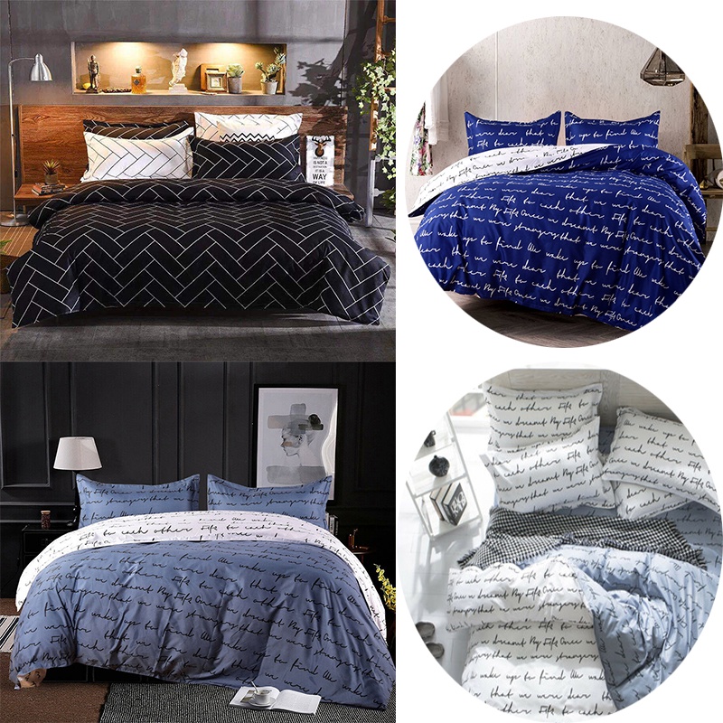 Bộ Chăn Ga Và Vỏ Gối 3 Sản Phẩm Mềm Mại In Họa Tiết Hiện Đại