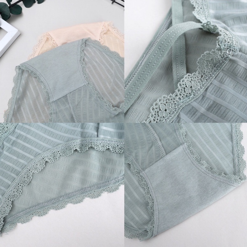 Quần Lót Lụa Phối Ren Dây Chéo Phía Trước Lưng Thấp Quyến Rũ Cho Nữ