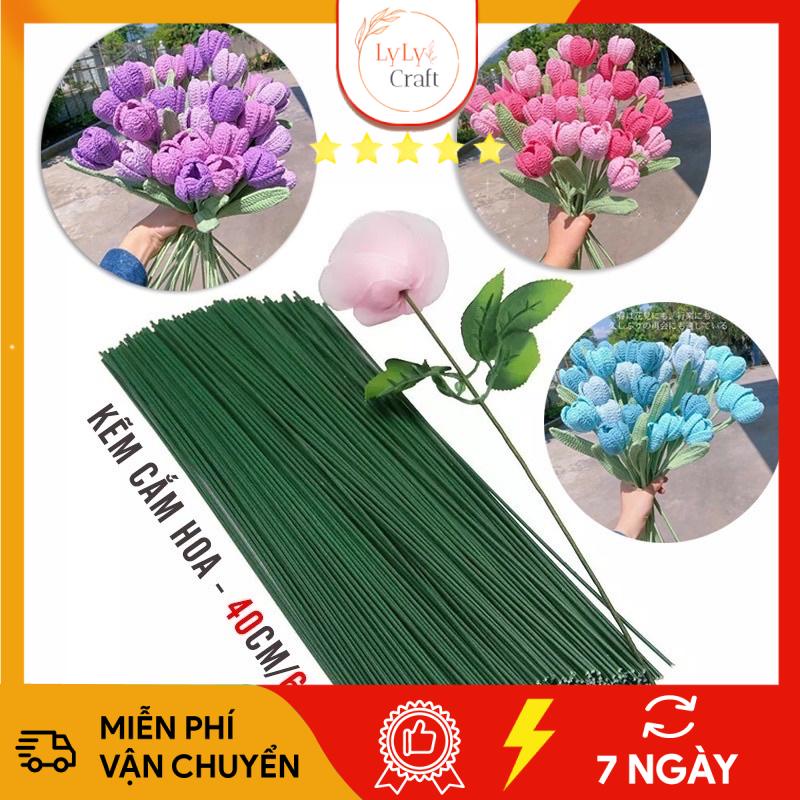 Kẽm Cắm Hoa Giấy, Hoa Nhựa, Hoa Sáp Dài 40cm/60cm - Combo 10 Cành