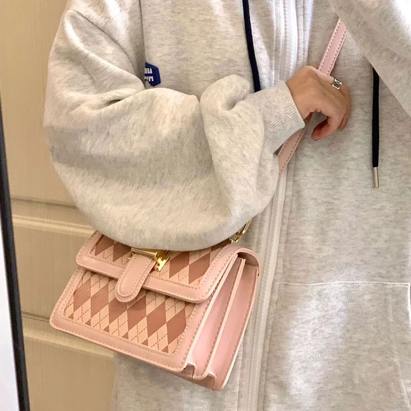 Mischa Túi Đeo Vai Hình Vuông Cỡ Nhỏ Bằng Da PU Phối Màu Tương Phản Thời Trang