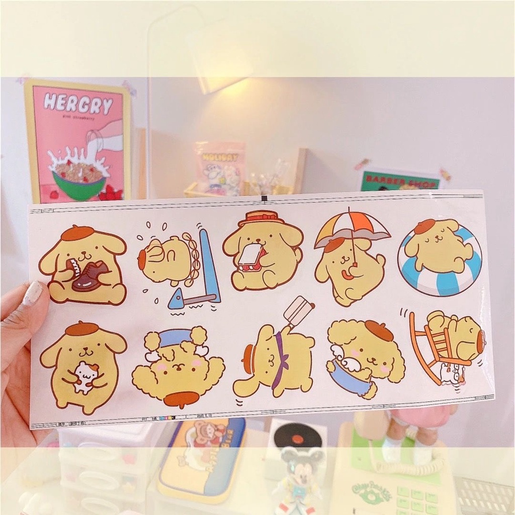 Sticker Cute Nhãn Dán Hoạt Hình Bằng Nhựa PP Yugui DIY hình dán hình dán sticker