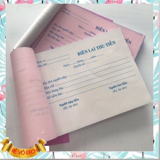 Biên lai thu tiền 2 liên Free ship