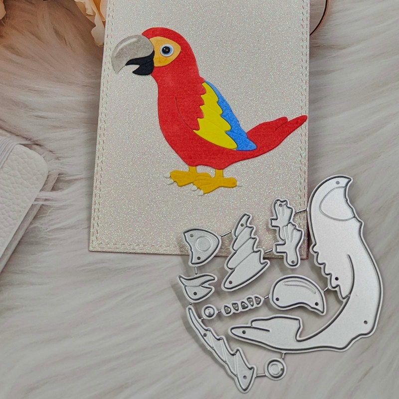 Khuôn Cắt Giấy Kim Loại Hình Chim Vẹt Xinh Xắn
