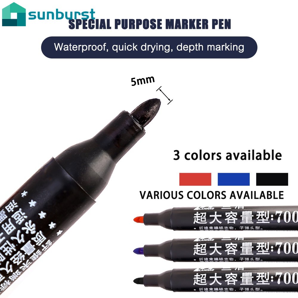 Bút Lông Đánh Dấu Vẽ Graffiti Cỡ Lớn Nhanh Khô Lâu Trôi 3 Màu Tùy Chọn DIY