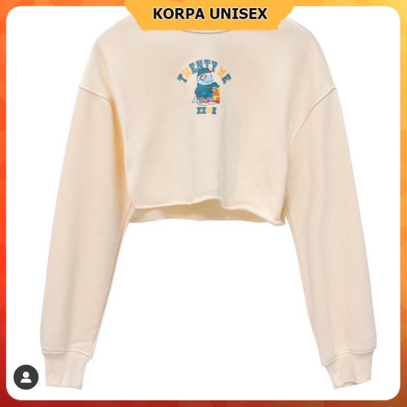 [ Ảnh Thật ] Áo phông tay dài croptop TWENTY ME - thun cotton form rộng