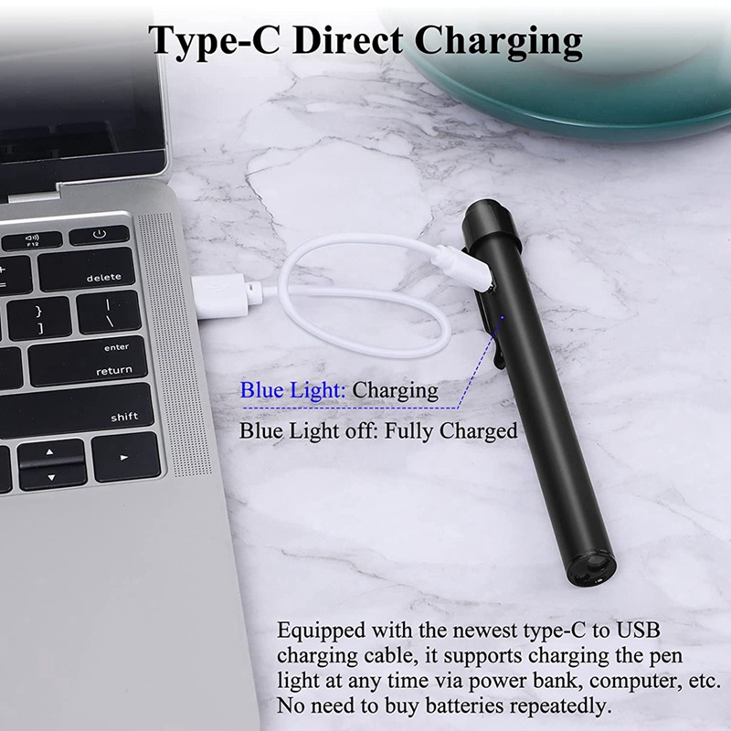 Pen Light Rechargeable Pen Light with Pupil Gauge LED Penlights for Nurses Nursing Student