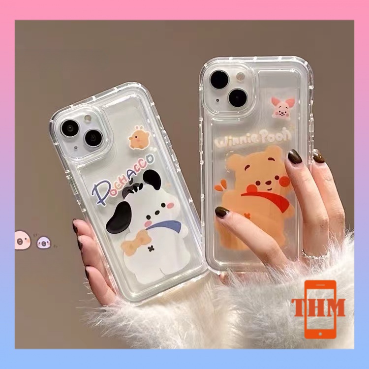 Ốp lưng iphone Phim hoạt hình Pacha Dog Vinnie Bear giảm xóc TPU túi khí trong suốt Cho Iphone 6 / 6S / 6splus / se / 7 / 7plus / 8 / 8plus / X / xs / xsmax / 11 / 12 / 13 / 14 / Plus / pro / pro max-703