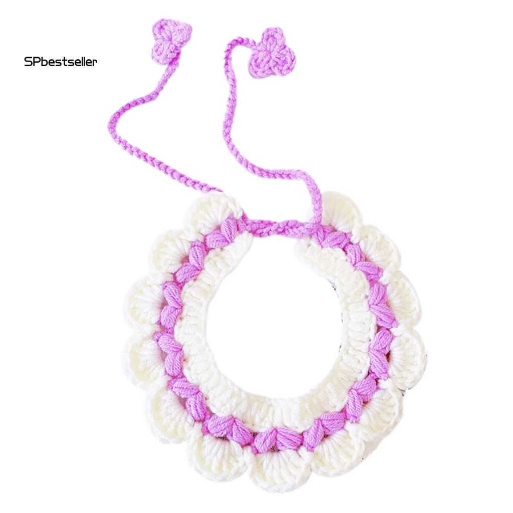 Khăn Choàng Cổ Bằng Cotton Sữa Đan Hai Màu Sắc Cho Thú Cưng