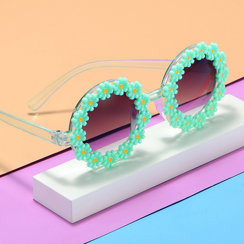 Kính Mát Tròn Chống Tia UV400 Họa Tiết Hoa Thời Trang Cho Bé Trai Và Gái