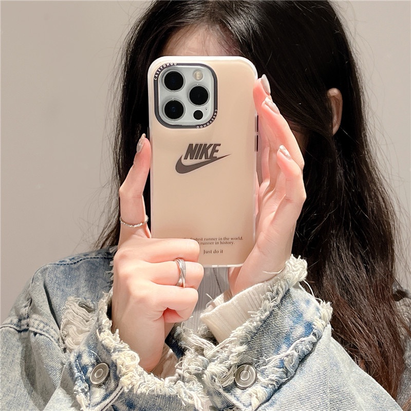 Hoạt Hình Ốp Điện Thoại Mềm Hai Lớp Mạ Nike Cho iphone15 15pro 15promax 14promax 14 14pro 13 13pro 13pm 12 12pm 11