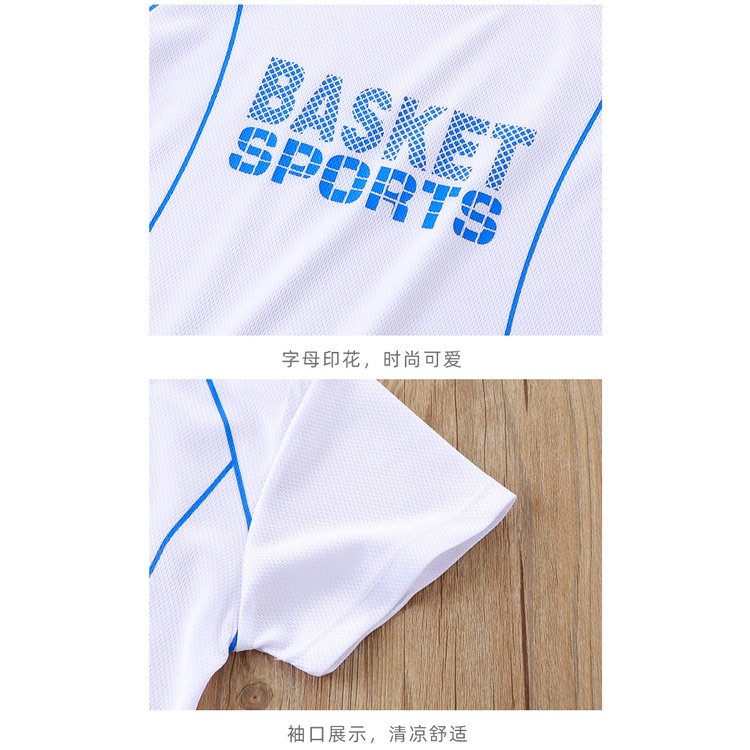 Bộ Quần Áo Thể Thao Tay Ngắn 90-160CM In Chữ Phong Cách Hàn Quốc Thời Trang Mùa Hè Cho Bé Trai Và Gái