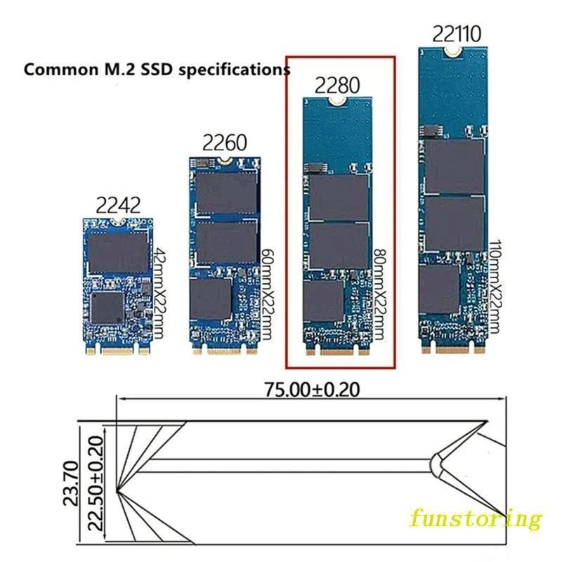 Fun M.2 2280 PRO SSD Tản Nhiệt Hai Mặt Bằng Hợp Kim Nhôm Với Đệm Silicone Tản Nhiệt Cho Laptop PCIE