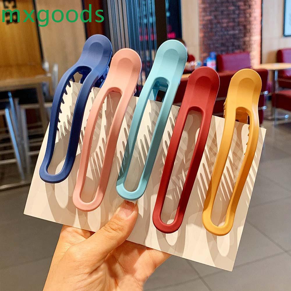 Kẹp Tóc Mỏ Vịt Bằng Nhựa Màu Trơn Đơn Giản Cho Nữ