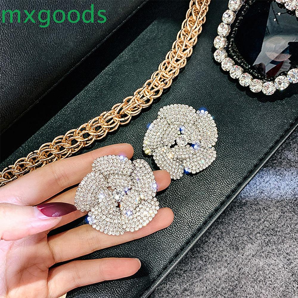 Đôi bông tai nữ S925 hình bông hoa đính sành điệu thời trang