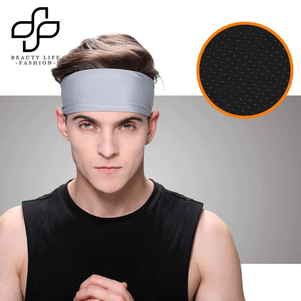 Beautylifefashion Băng Đô Thể Thao Kẻ Sọc Màu Trơn Hấp Thụ Ẩm Nhanh Nhẹ Đa Năng