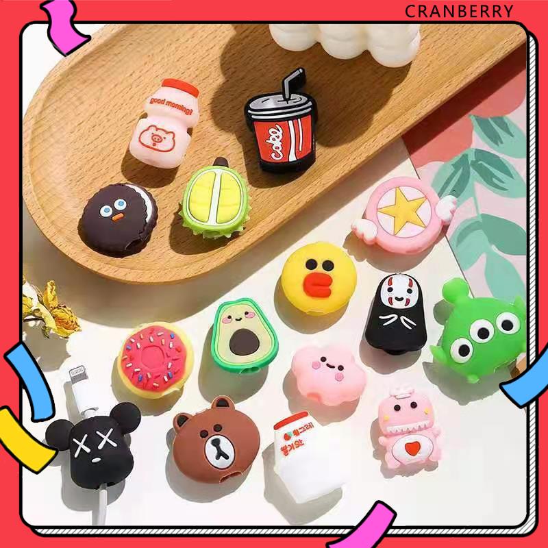 Cáp Cắn Hoạt Hình Dễ Thương Bảo Vệ Cáp Dây Ngày Dòng Dây Sạc Usb Vỏ Bảo Vệ Cuốn Gọn Người Tổ Chức Cho Tất Cả Điện Thoại - Cy