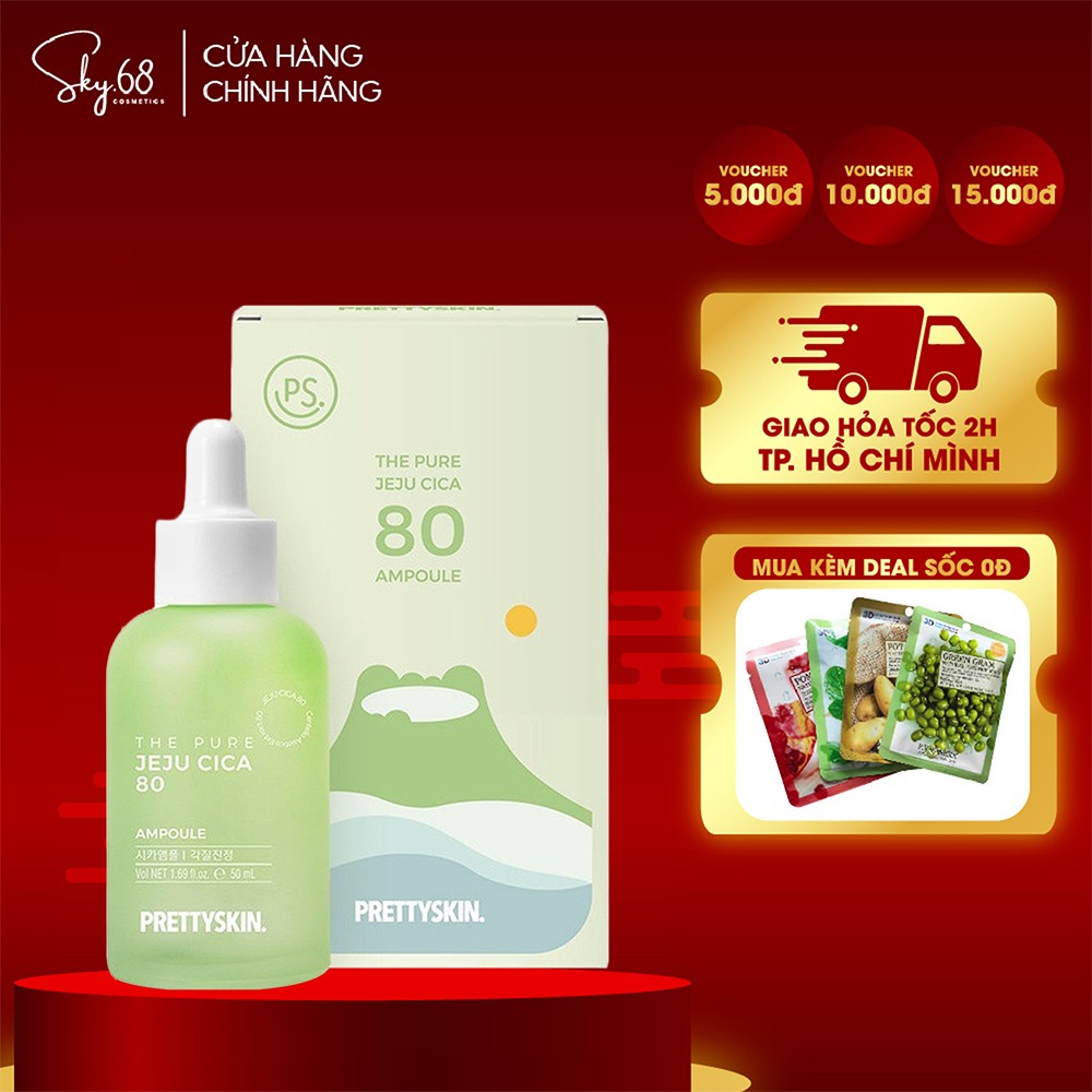 Tinh Chất Cho Da Dầu Mụn Chiết Xuất Rau Má JEJU CICA Prettyskin 50ml