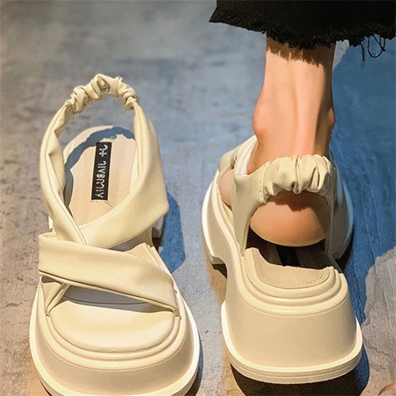 Giày Sandal Đế Xuồng Quai Chéo Thời Trang Dành Cho Nữ