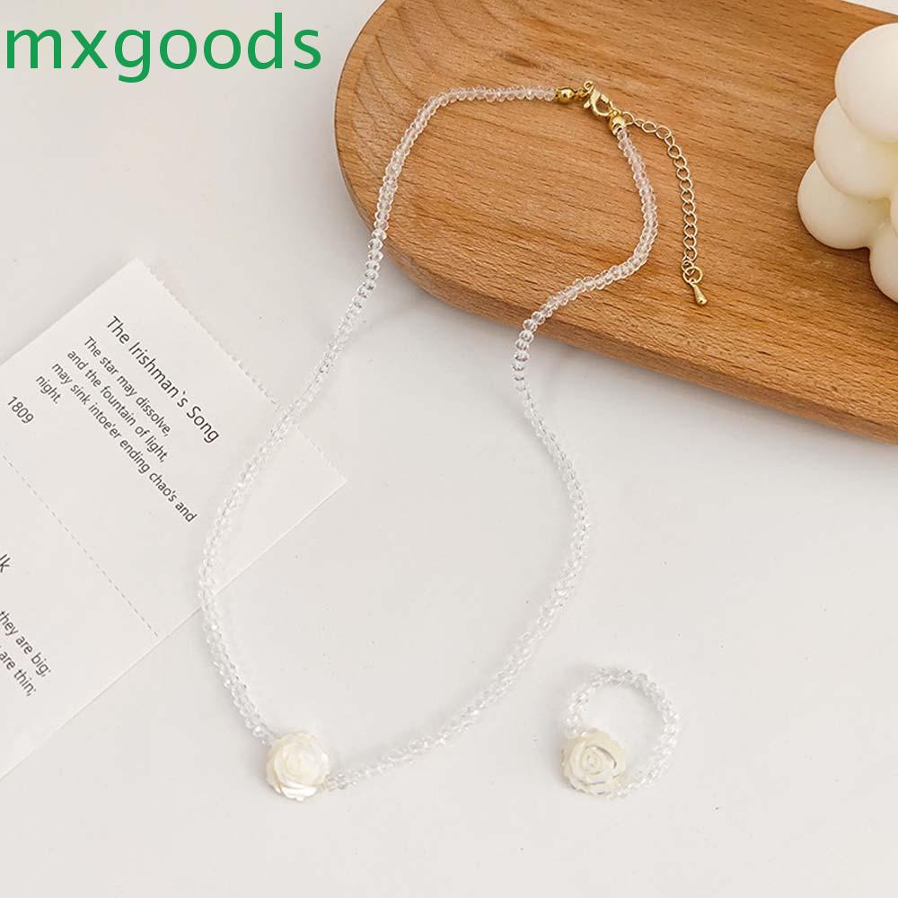 Vòng cổ/Nhẫn thun thiết kế bông hoa đơn giản trang nhã Hàn Quốc cho nữ