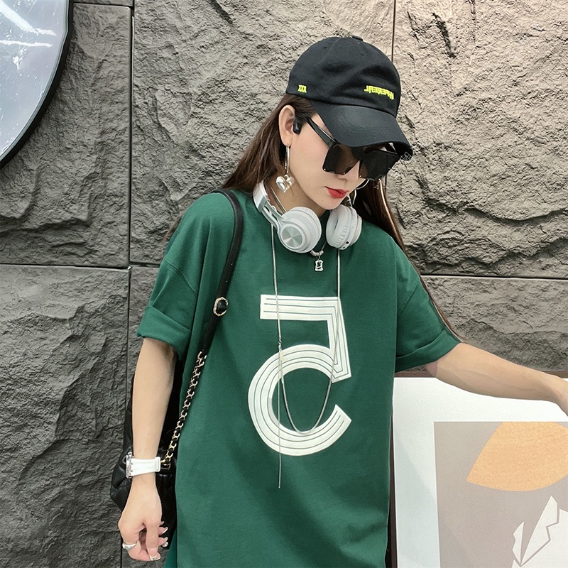 Áo Thun HIIXIIVI 100% Cotton Tay Ngắn In Họa Tiết Độc Đáo Phong Cách Hàn Quốc Cho Nữ