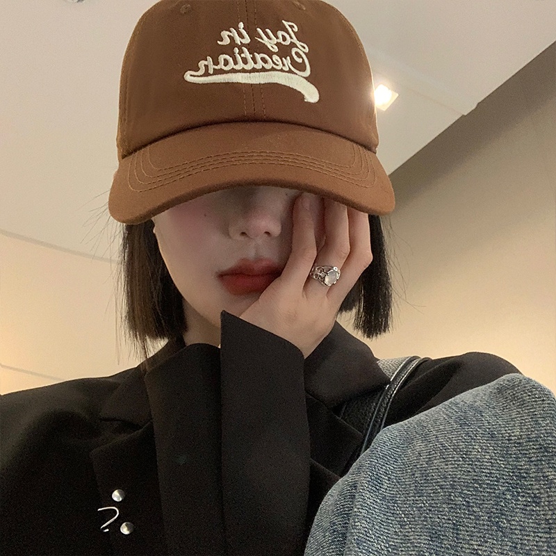 Mũ Lưỡi Trai Thêu Chữ Phong Cách Hàn Quốc Cá Tính Cho Nữ