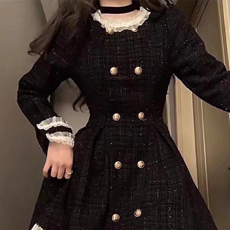 IELGY   hepburn Váy Đen Nhỏ Mát Mẻ Cao Cấp Có Hương Thơm Ngọt Ngào Dành Cho Nữ