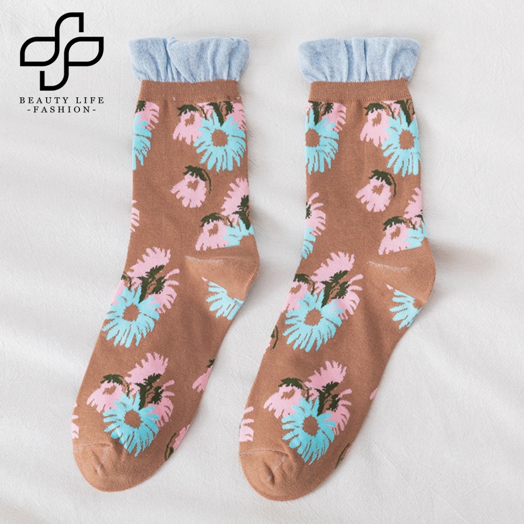 Đôi Vớ HọA TiếT Hoa KiểU Retro ThờI Trang SàNh ĐiệU Cho Nữ