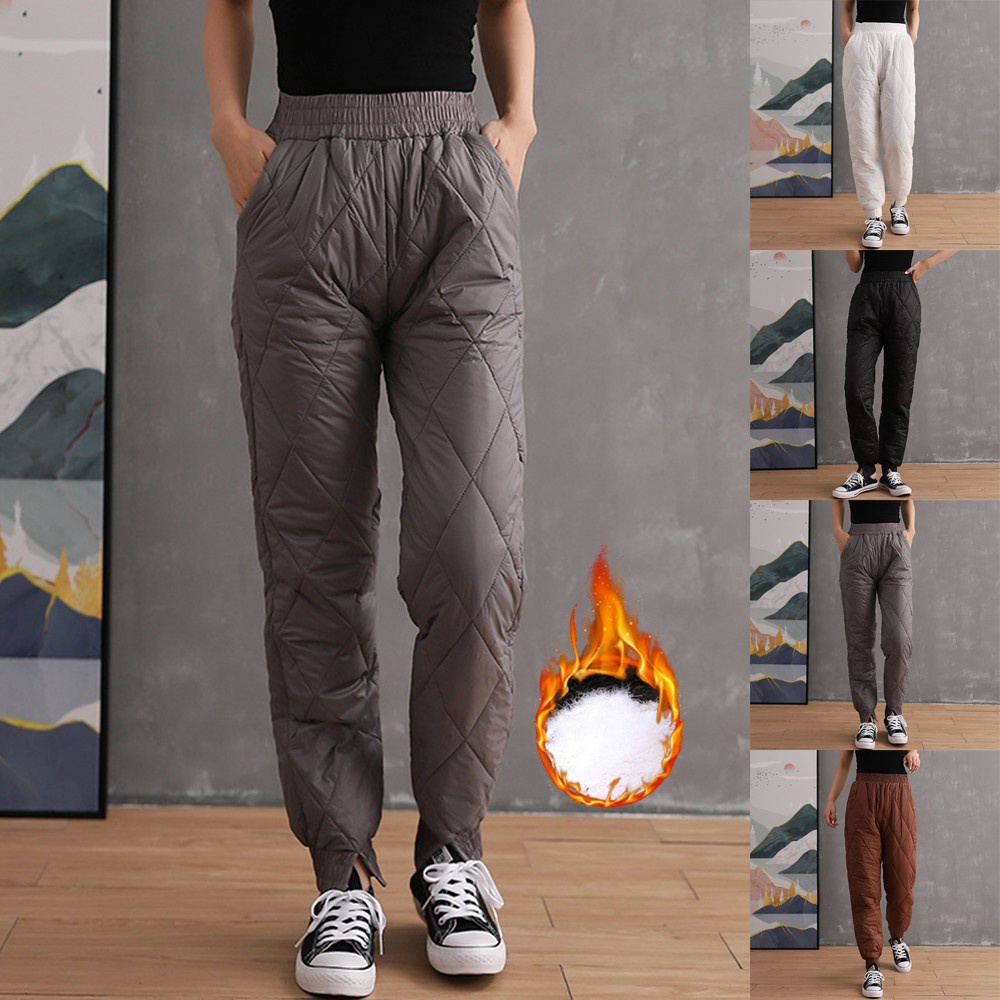 Quần Dài Đệm Bông Cotton Dày Giữ Ấm Mùa Đông Cho Nữ MM0411