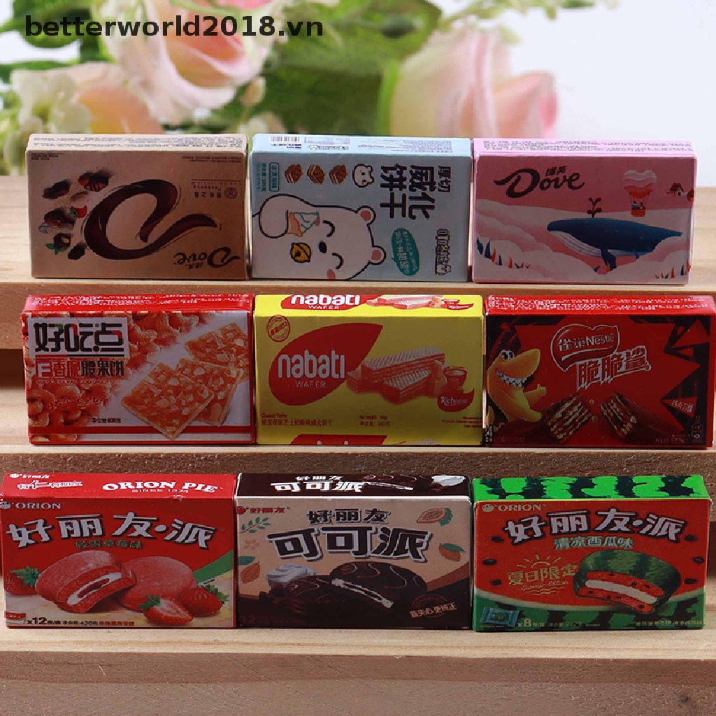 Set 10 Hộp Bánh Snack Mô Hình DIY Cho Nhà Búp Bê 2018
